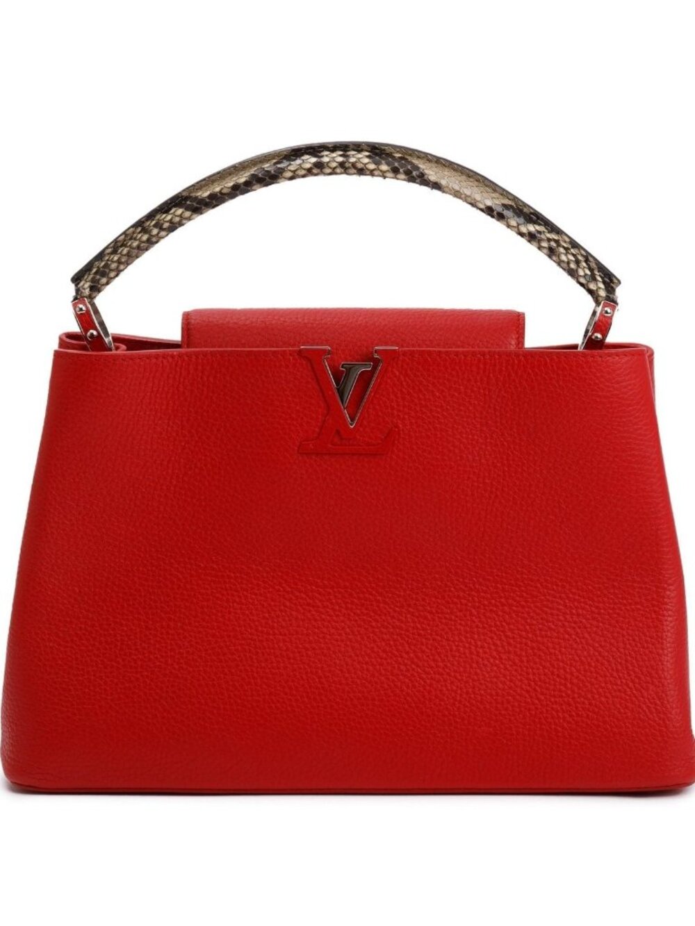 Rare * LOUIS VUITTON LV Python top handle, Taurillon Capucines MM